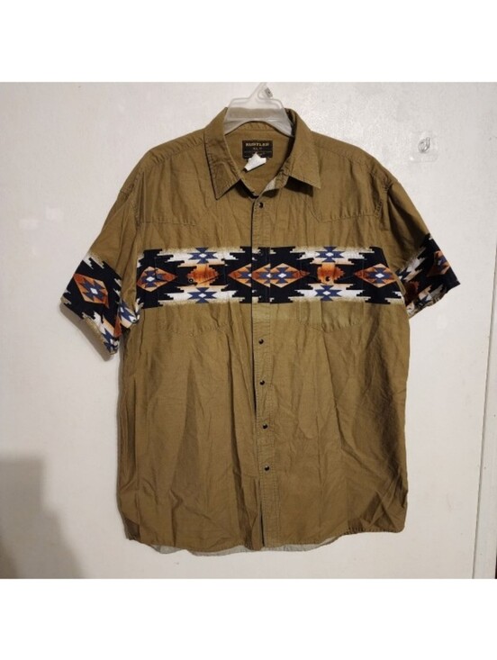 Wrangler Other - Vintage Wrangler Rustler Center Southwestern Aztec Print Short-Sleeve Snap XLT